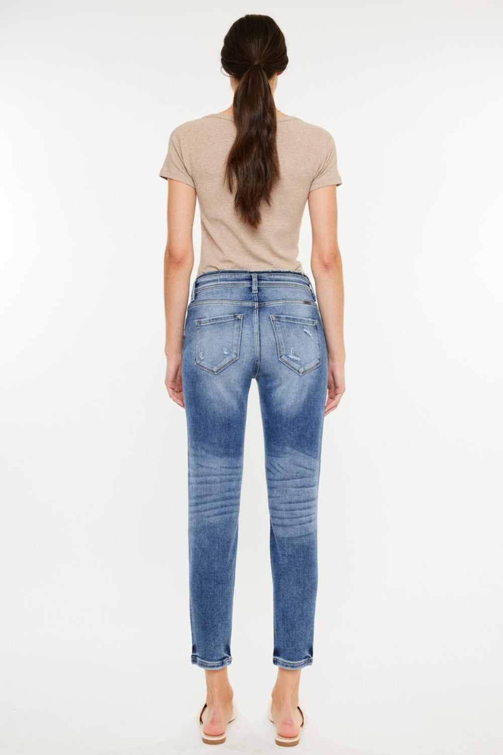 Kancan High Rise Distressed Mom Jeans - The Daily Makeover