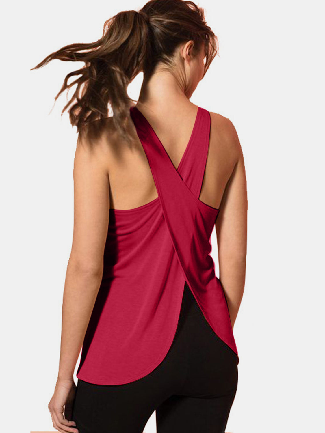 Crisscross Scoop Neck Active Tank - The Daily Makeover