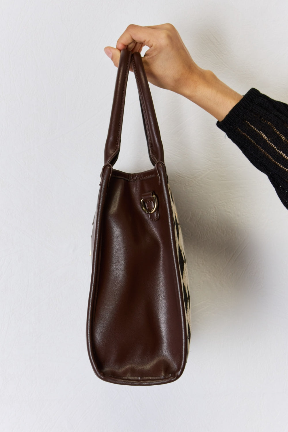 David Jones Argyle Pattern PU Leather Handbag - The Daily Makeover