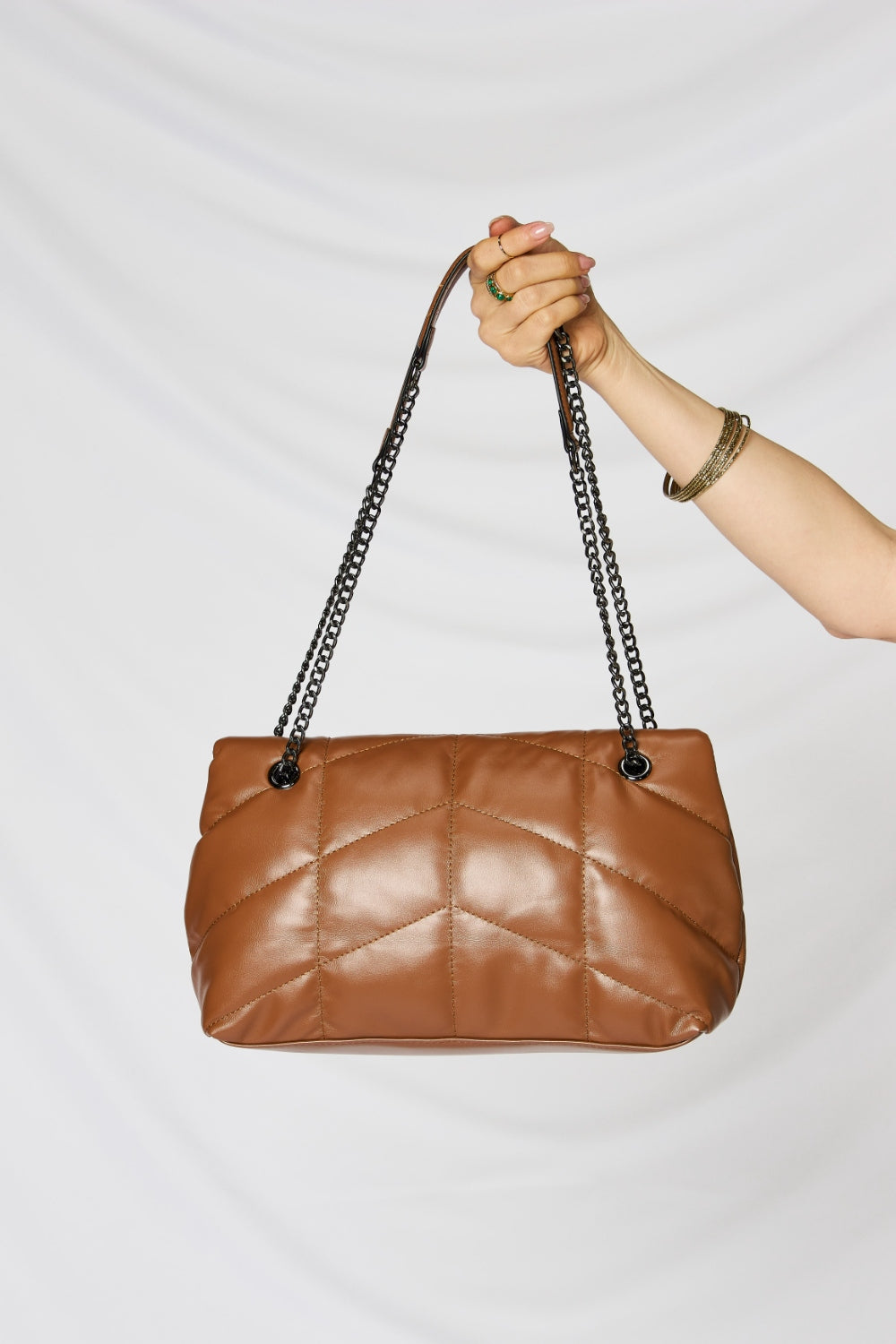 SHOMICO PU Leather Chain Handbag - The Daily Makeover