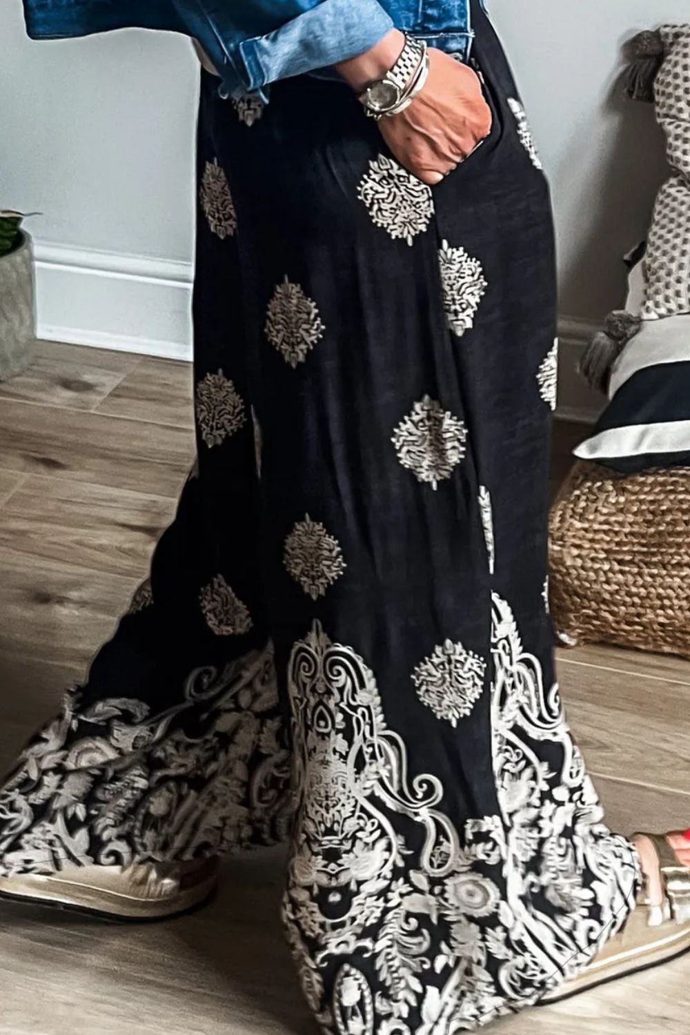 Printed Wide Leg Pants - The Daily Makeover