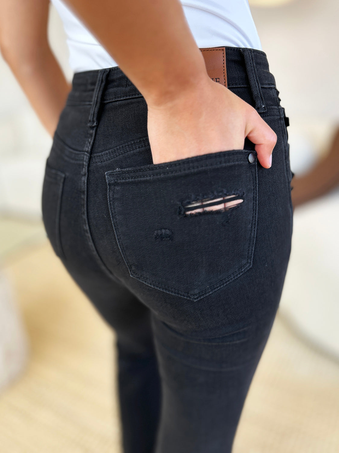 Judy Blue Full Size High Waist Distressed Flare Jeans - The Daily Makeover