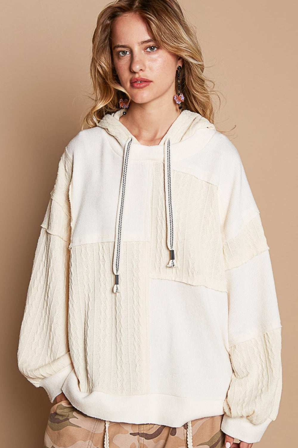POL Exposed Seam Hooded Knit Top - The Daily Makeover