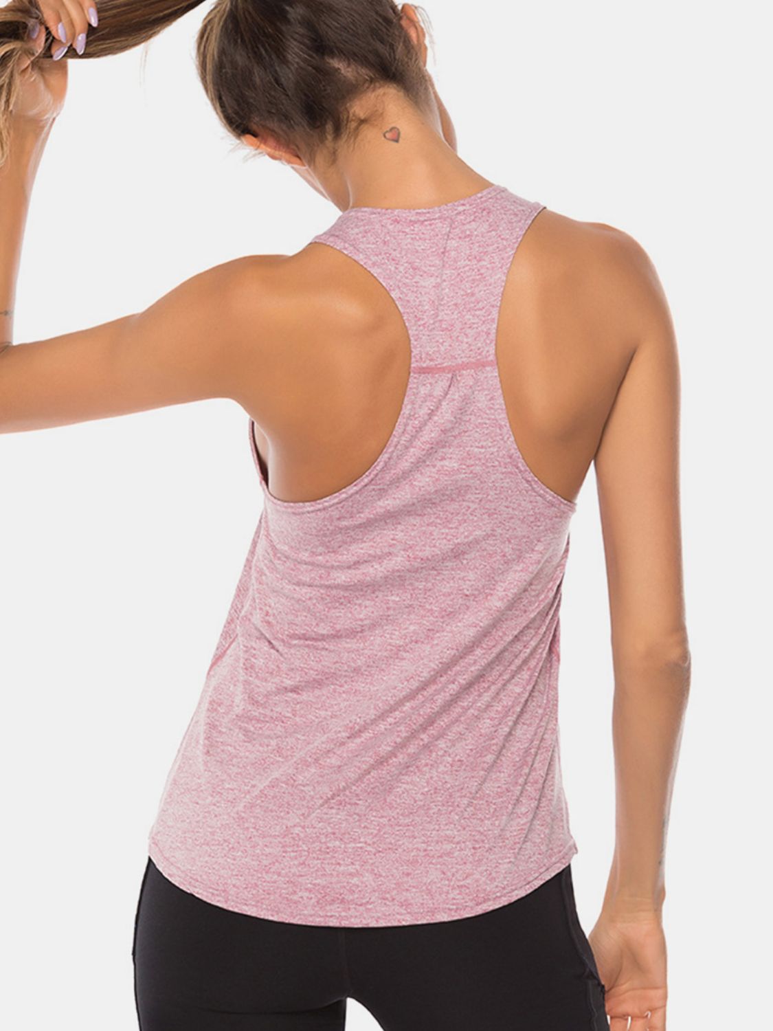 Full Size Scoop Neck Wide Strap Active Tank - The Daily Makeover