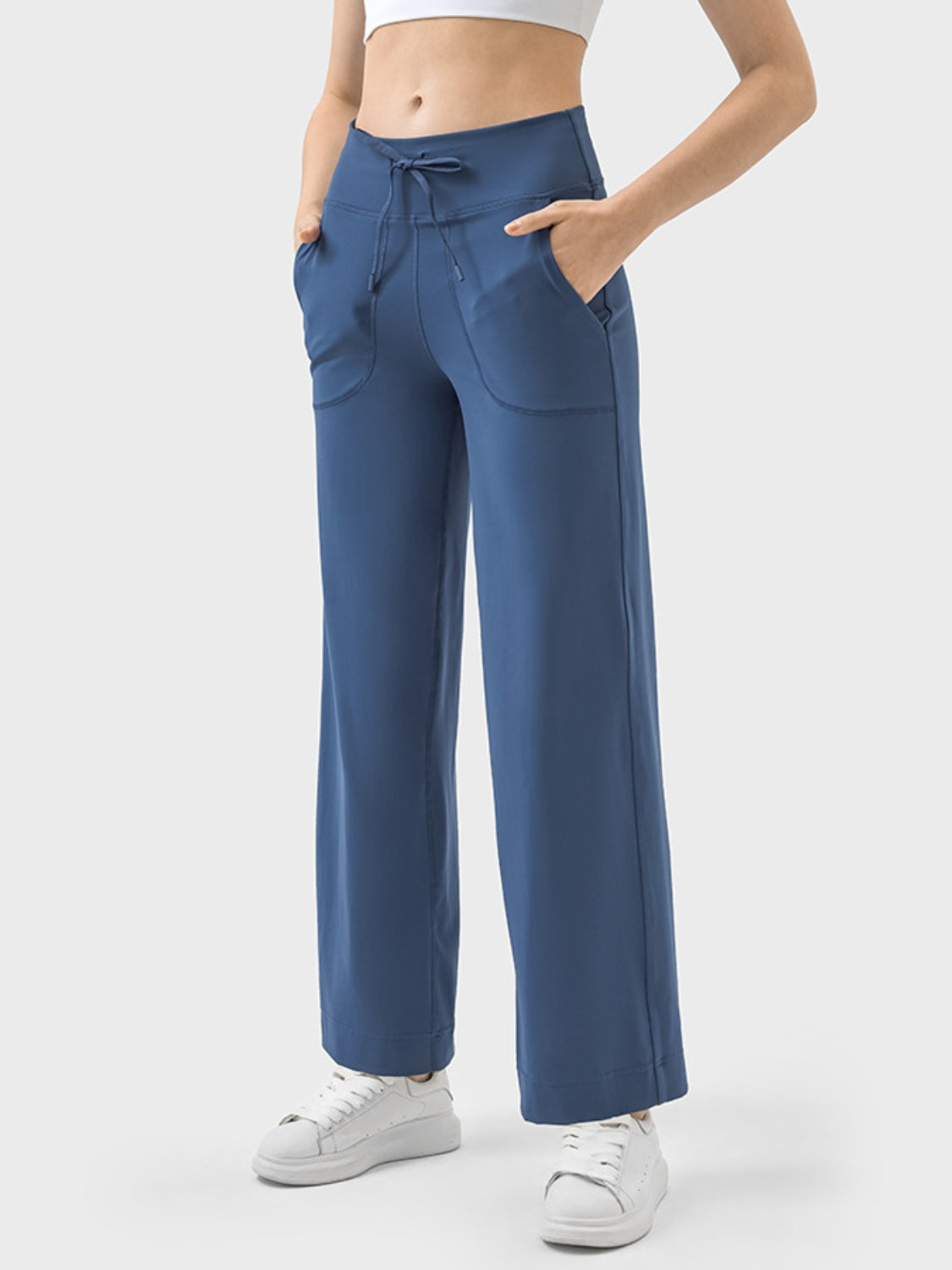 Drawstring Active Pants with Pockets - The Daily Makeover
