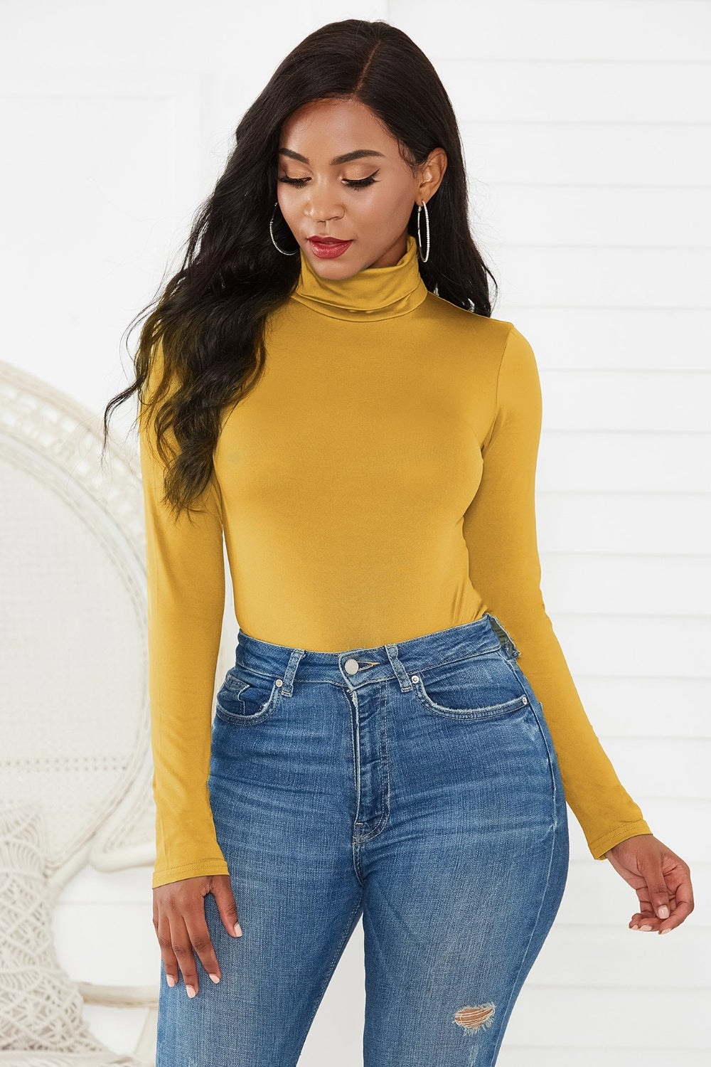 Turtleneck Long Sleeve Bodysuit - The Daily Makeover
