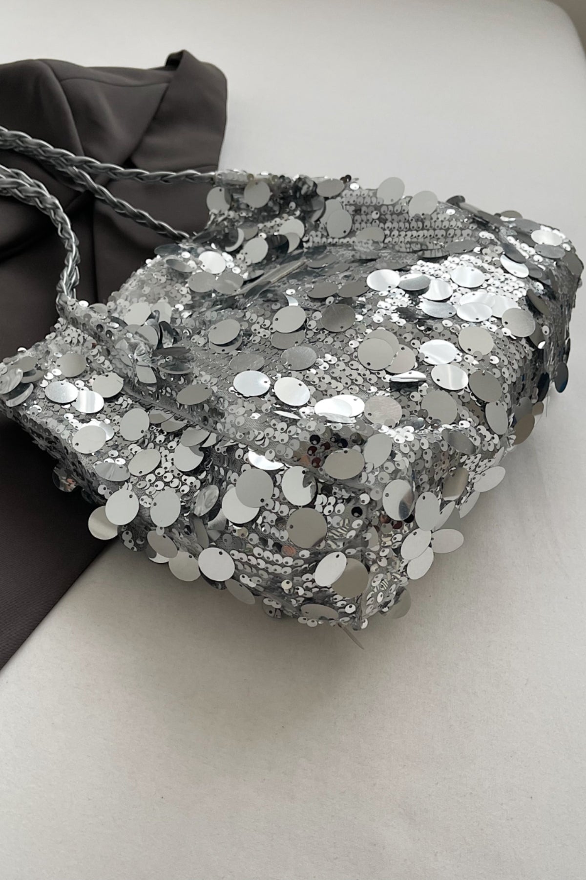 Sequin Braided Strap Shoulder Bag - The Daily Makeover