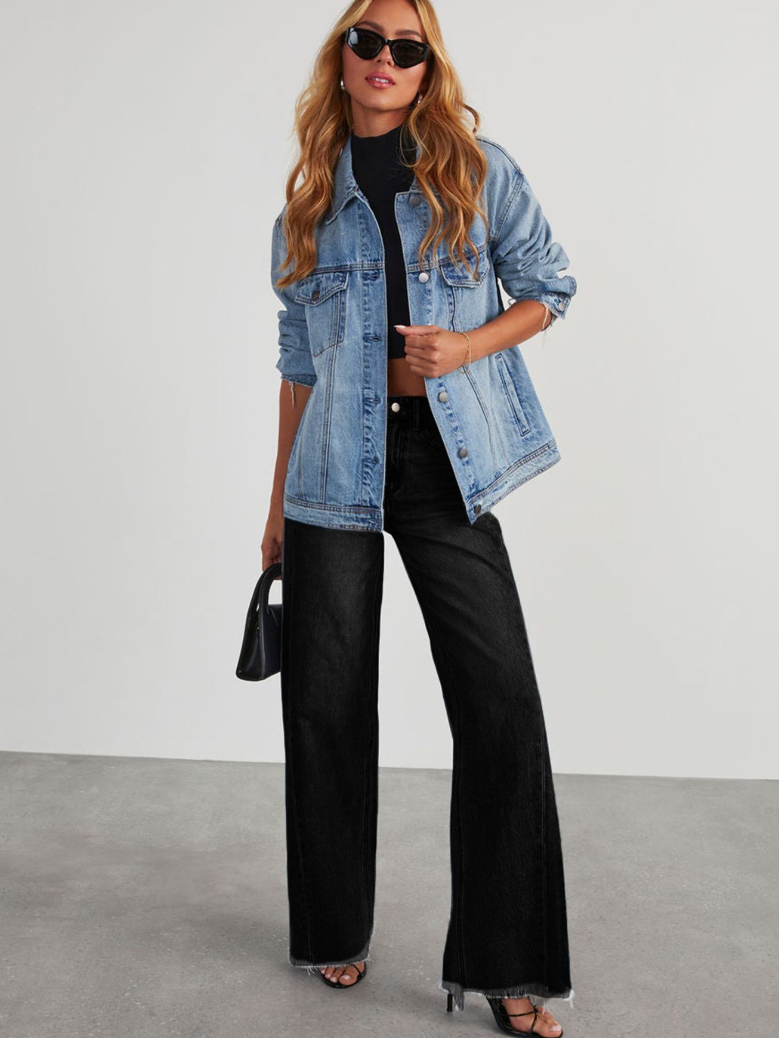 Raw Hem Wide Leg Jeans with Pockets - The Daily Makeover