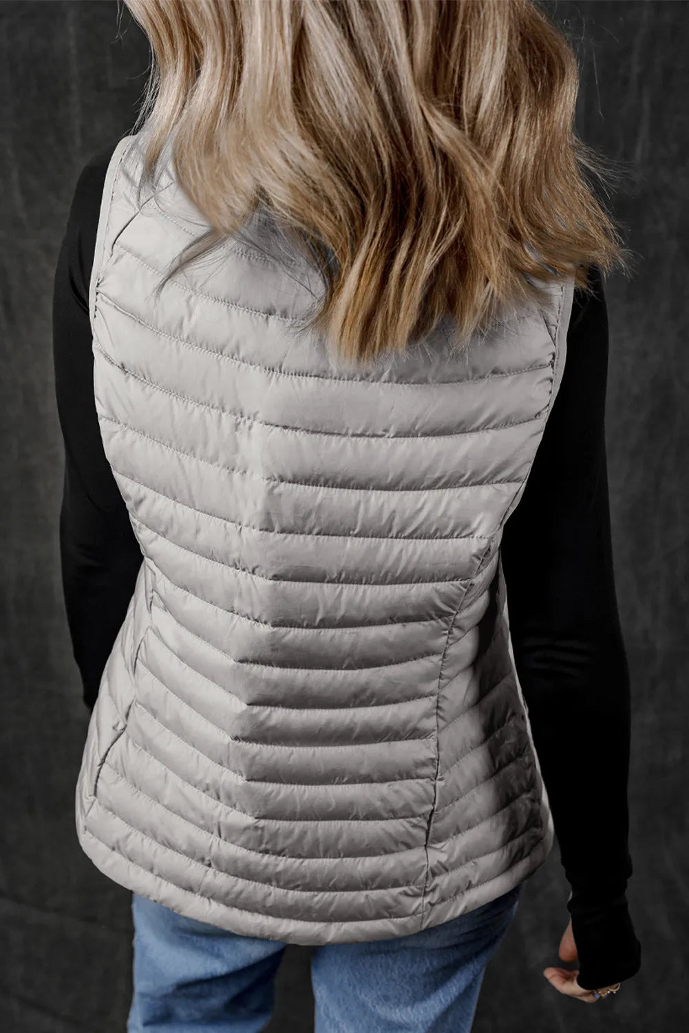 Pocketed Zip Up Vest Coat - The Daily Makeover