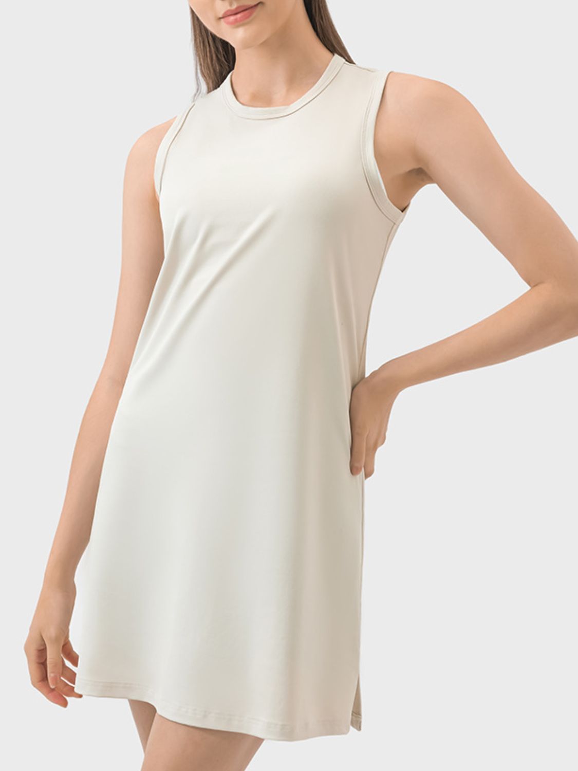 Round Neck Sleeveless Active Dress - The Daily Makeover