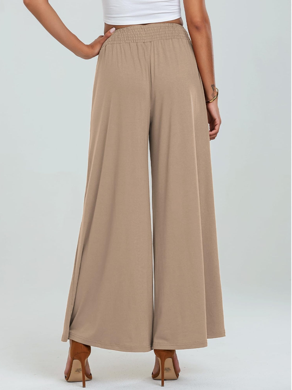 Pocketed Elastic Waist Wide Leg Pants - The Daily Makeover