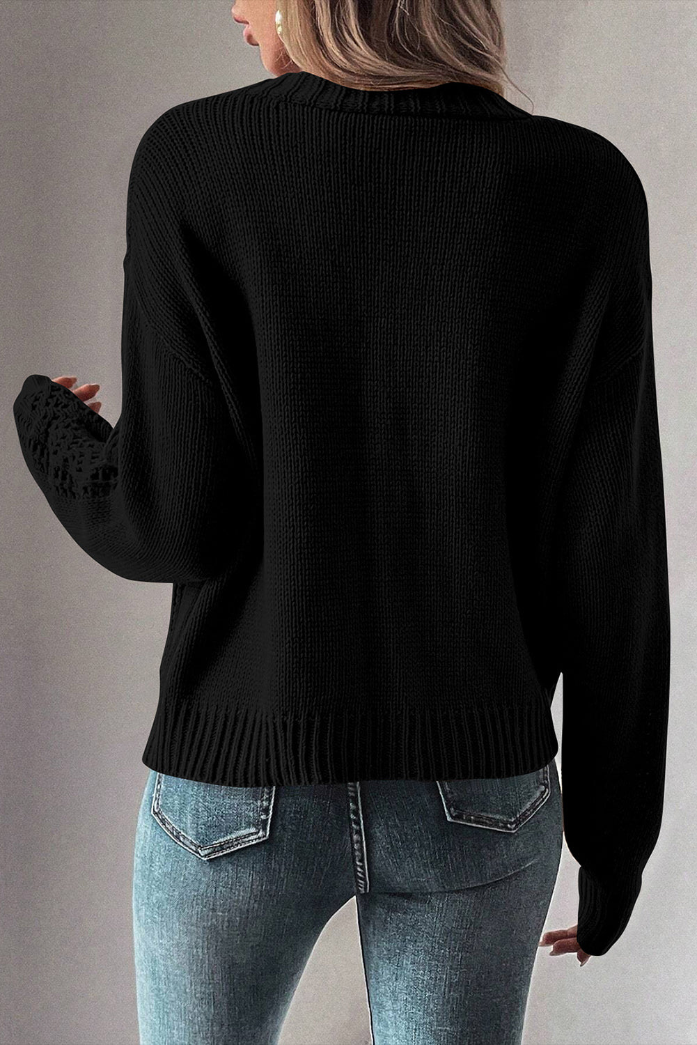 Openwork Button Up Long Sleeve Cardigan - The Daily Makeover