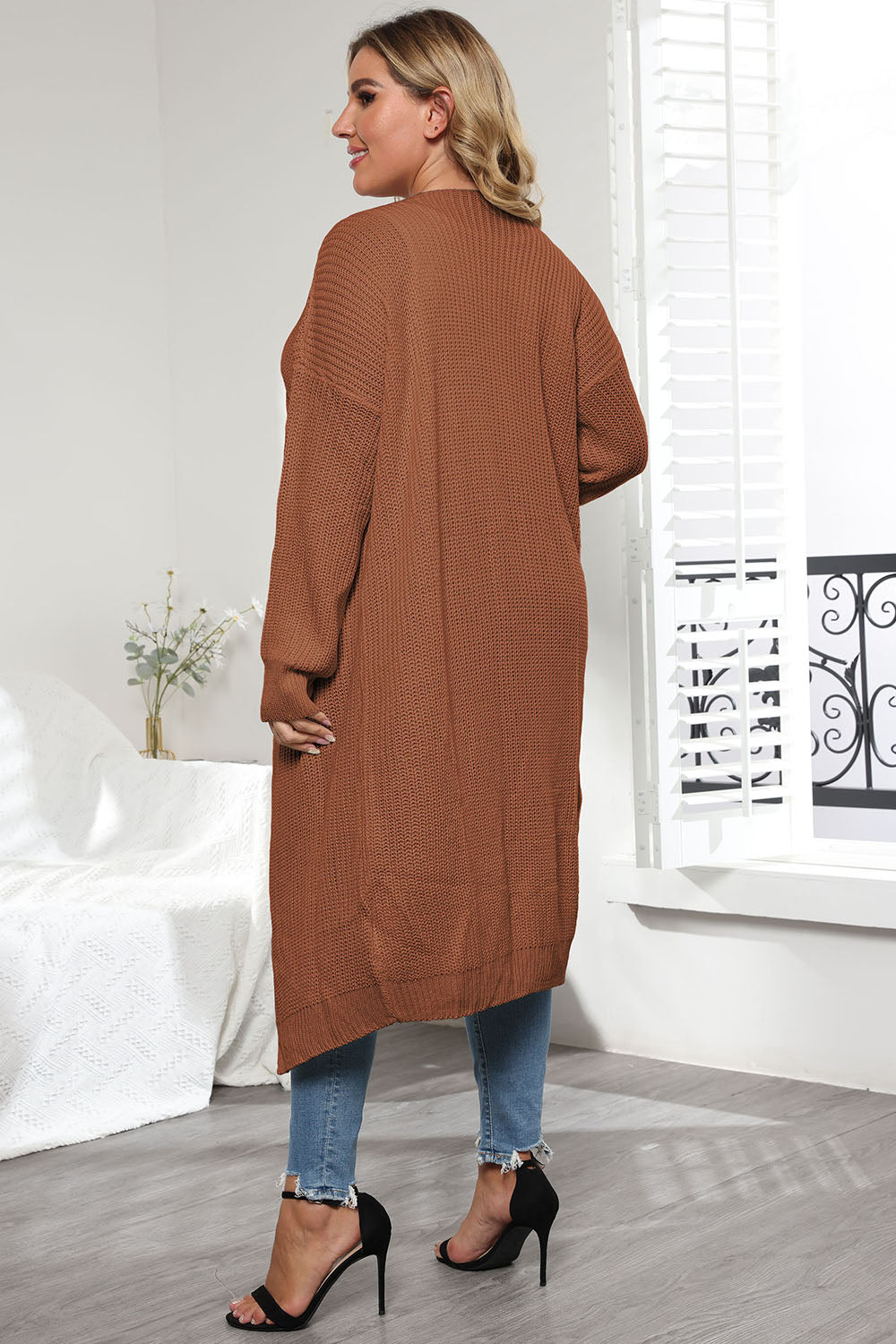 Plus Size Open Front Long Sleeve Cardigan - The Daily Makeover
