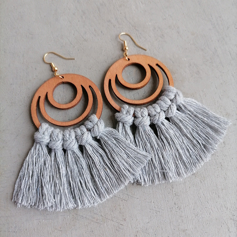 Tassel Detail Geometric Earrings - The Daily Makeover