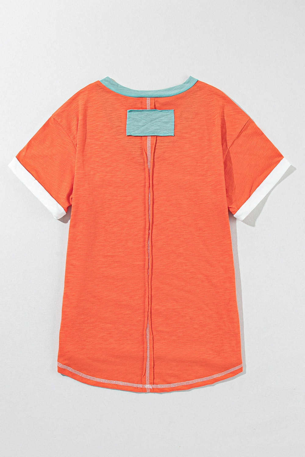 Color Block V-Neck Short Sleeve T-Shirt - The Daily Makeover