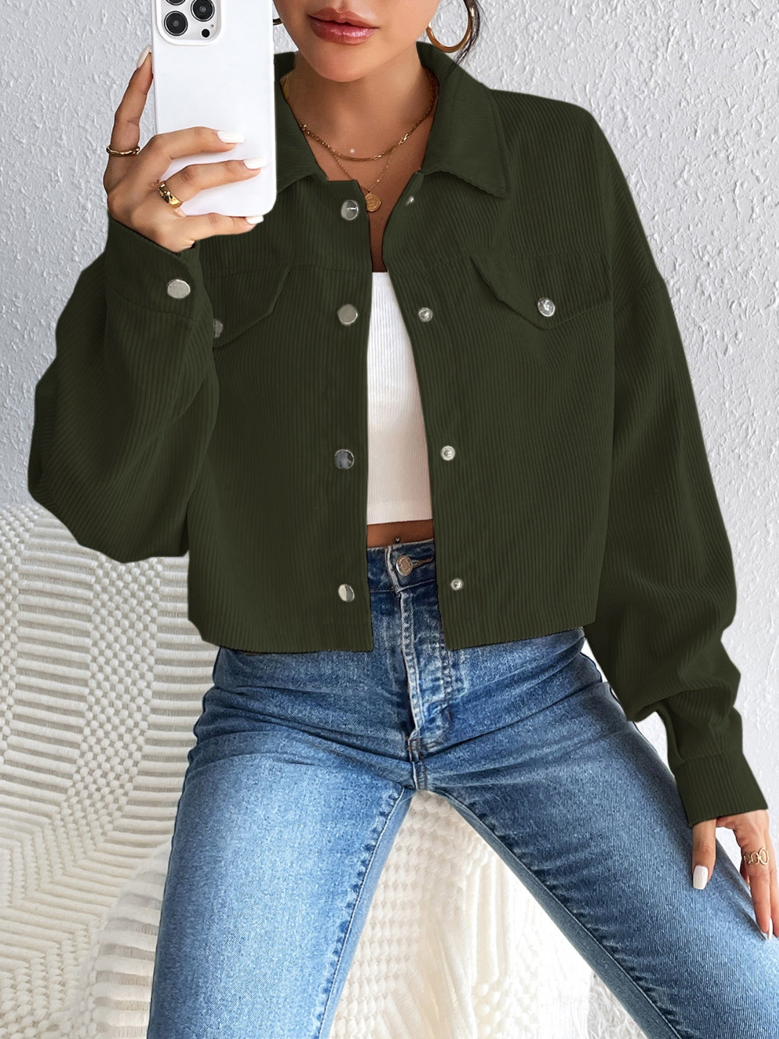Honey Snap Down Long Sleeve Jacket - The Daily Makeover