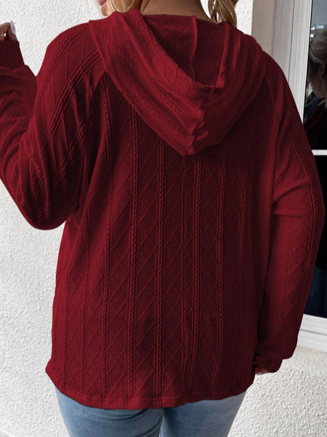 Full Size Drawstring Long Sleeve Hoodie - The Daily Makeover