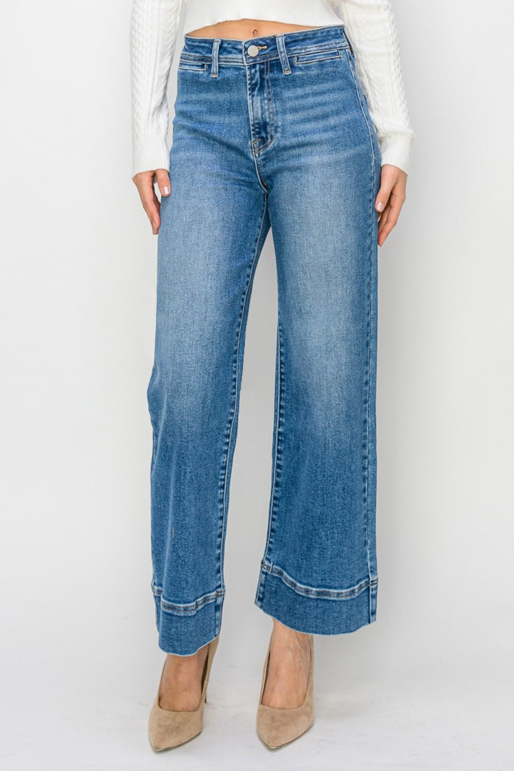 Full Size High Rise Wide Leg Jeans - The Daily Makeover