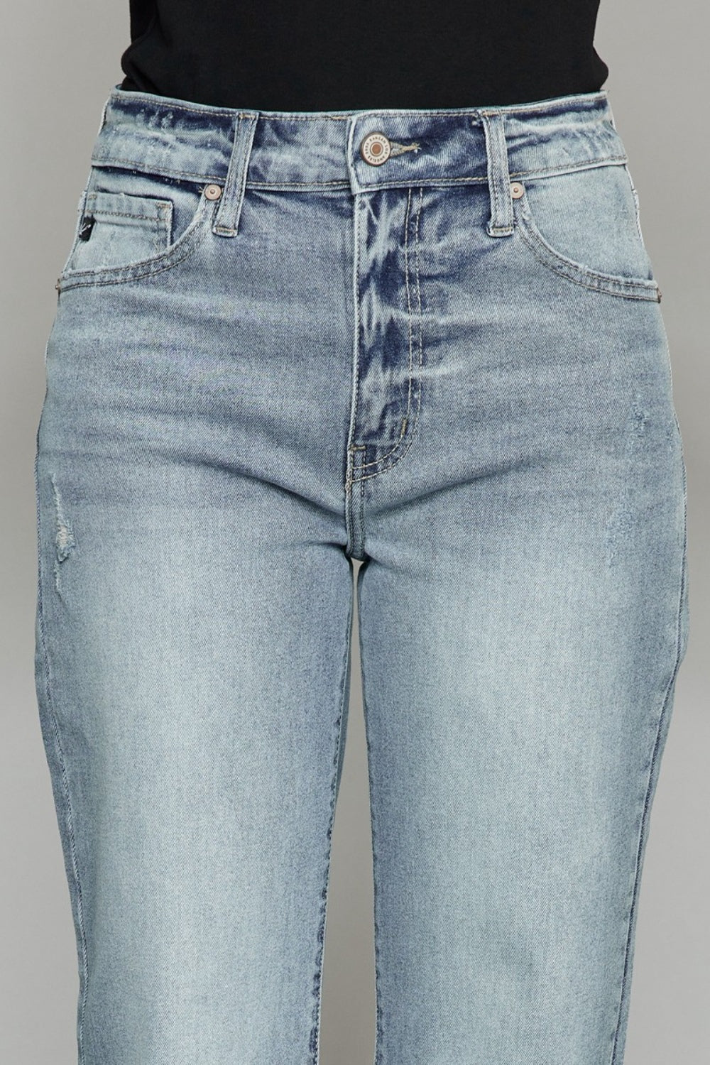 Kancan High Waist Raw Hem Cropped Wide Leg Jeans - The Daily Makeover
