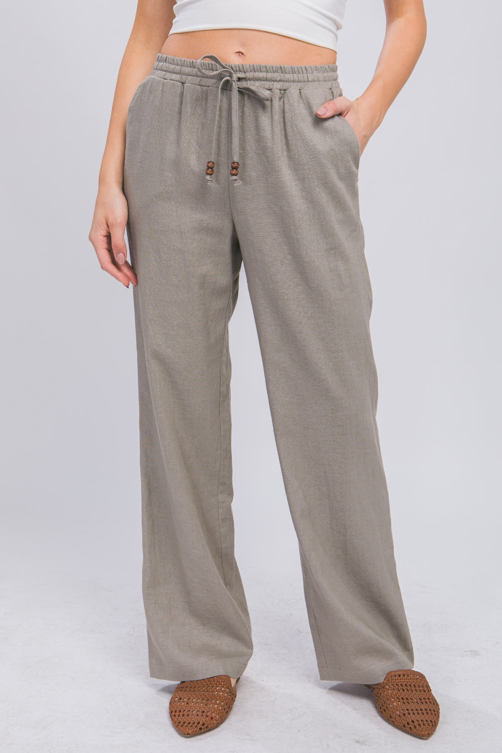 Love Tree Drawstring Wide Leg Pants - The Daily Makeover
