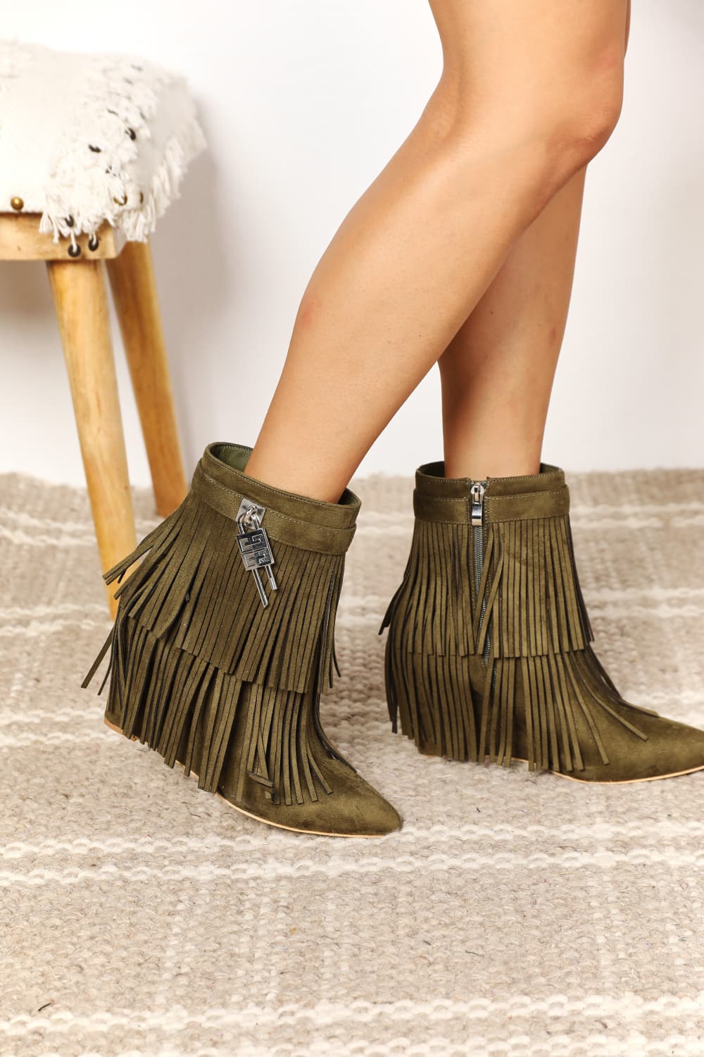 Legend Women's Tassel Wedge Heel Ankle Booties - The Daily Makeover