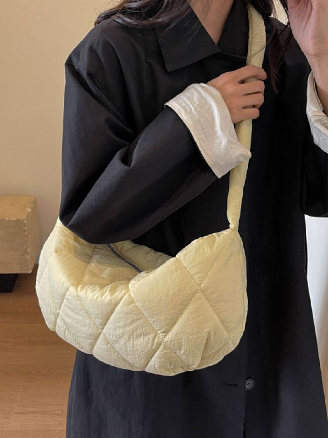 Quilted Polyester Crossbody Bag - The Daily Makeover
