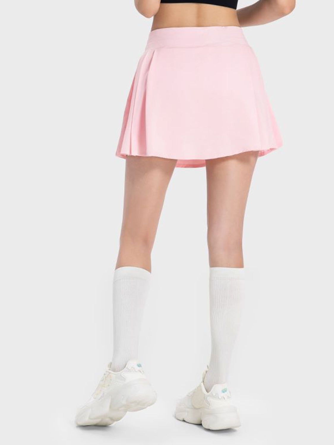 Pleated Detail Mid-Rise Waist Active Skirt - The Daily Makeover