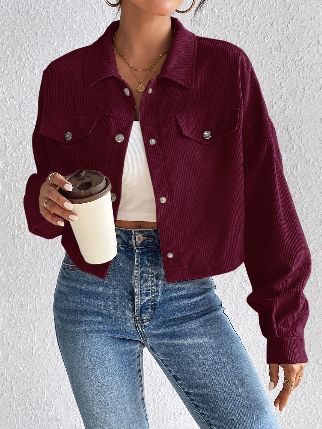 Honey Snap Down Long Sleeve Jacket - The Daily Makeover