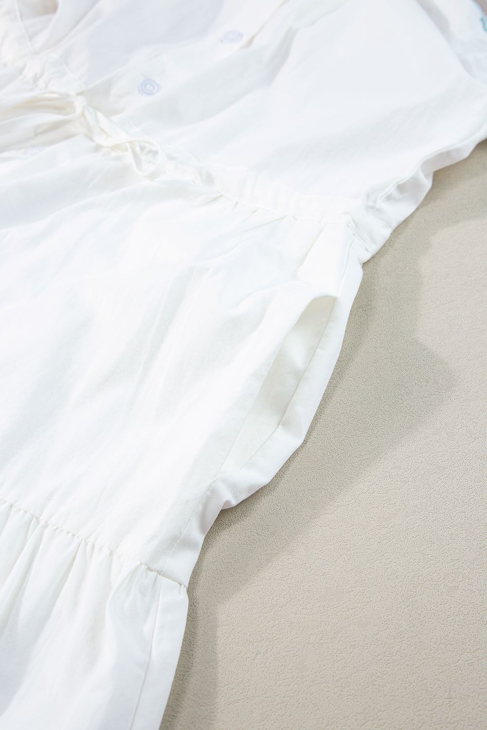 Contrast Trim Button Up Short Sleeve Dress - The Daily Makeover