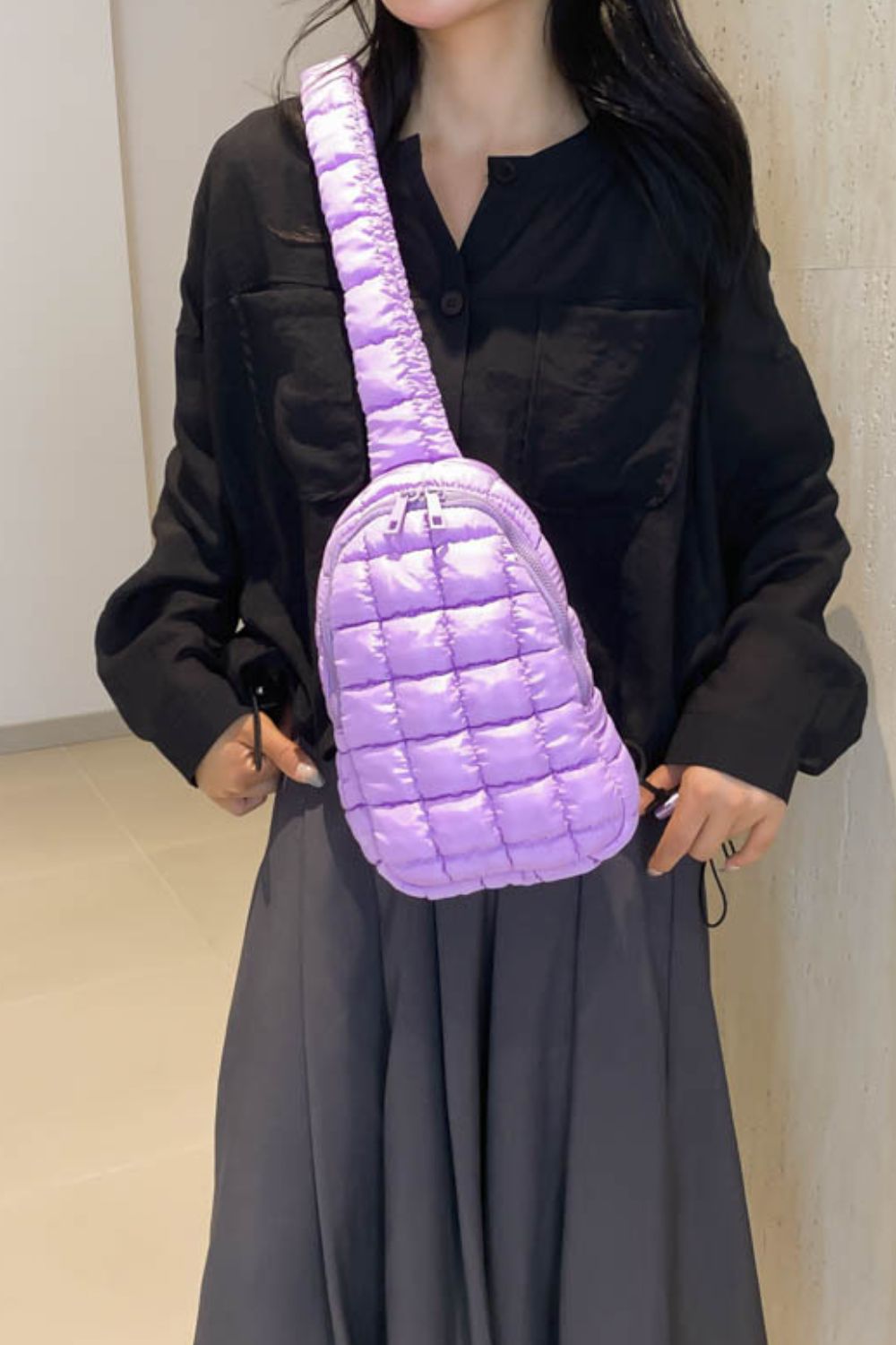 Quilted Nylon Crossbody Bag - The Daily Makeover