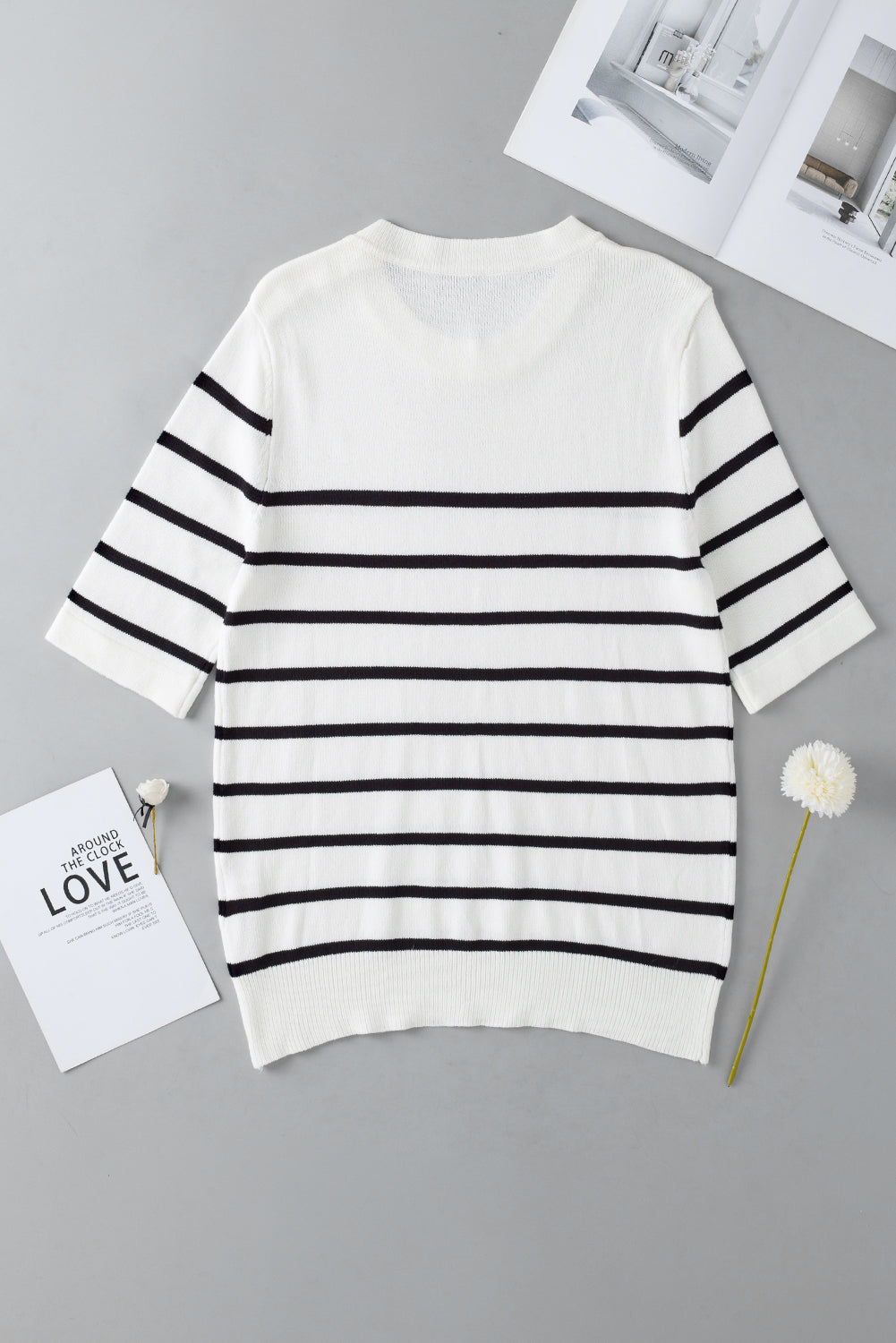 Round Neck Half Sleeve Knit Top - The Daily Makeover