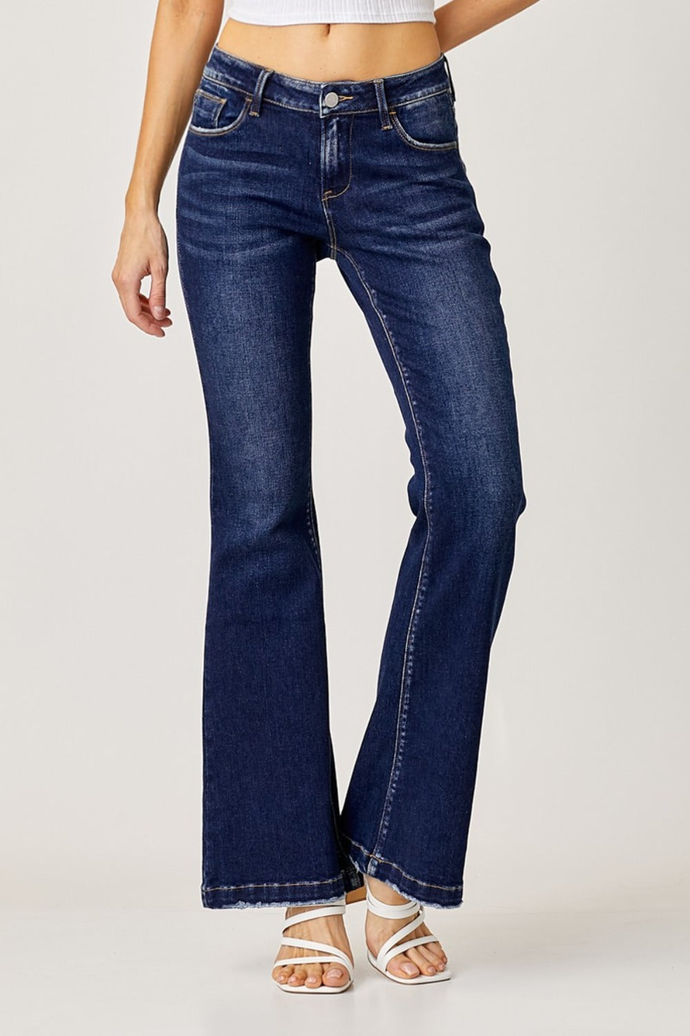RISEN Full Size Low Rise Flare Jeans - The Daily Makeover
