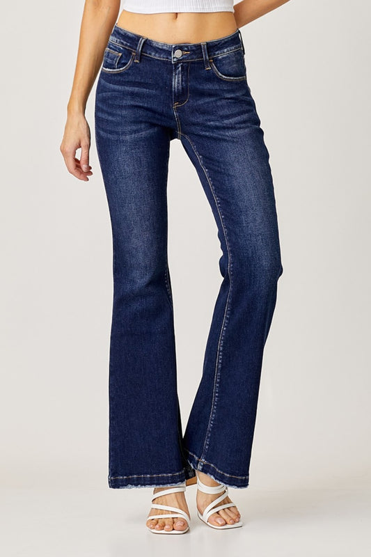 RISEN Full Size Low Rise Flare Jeans - The Daily Makeover