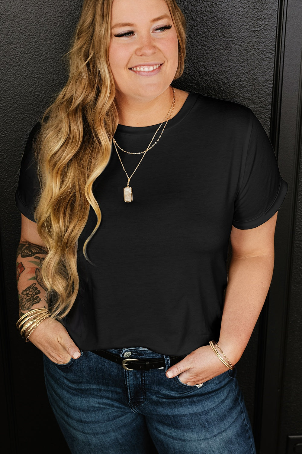 Full Size Round Neck Short Sleeve T-Shirt - The Daily Makeover