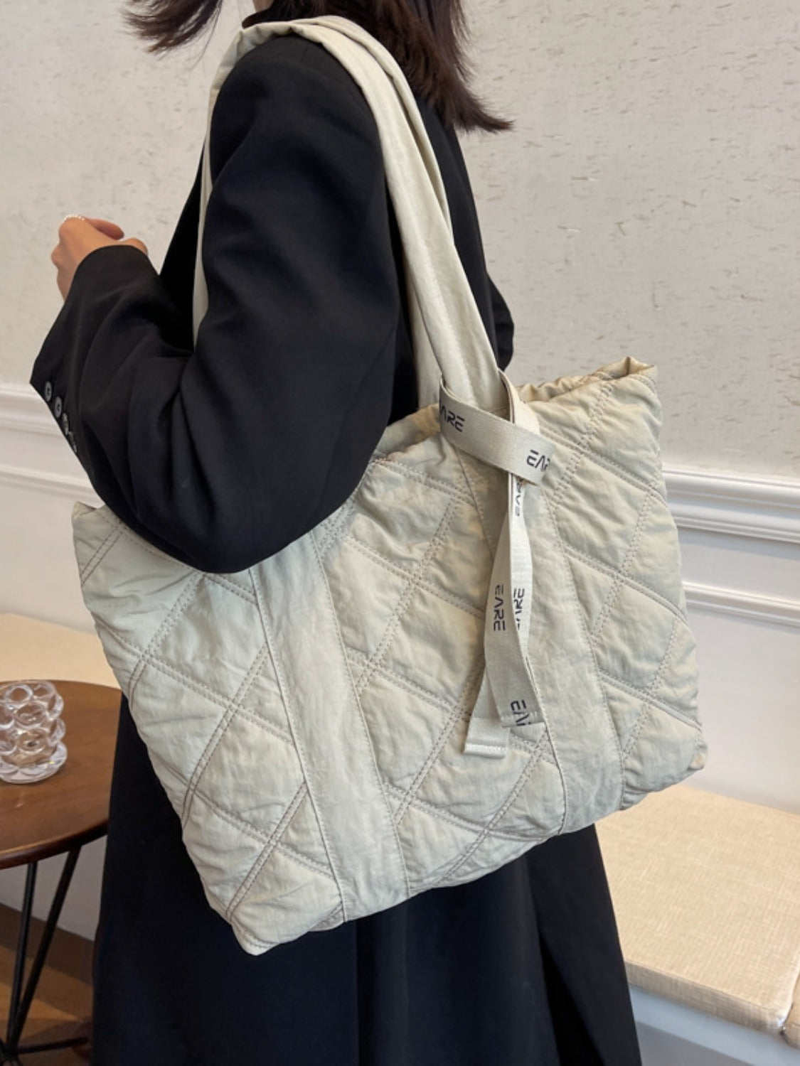 Quilted Nylon Large Tote Bag - The Daily Makeover