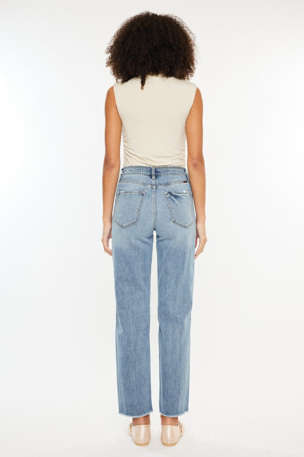 Kancan Ultra High Rise Distressed Straight Jeans - The Daily Makeover