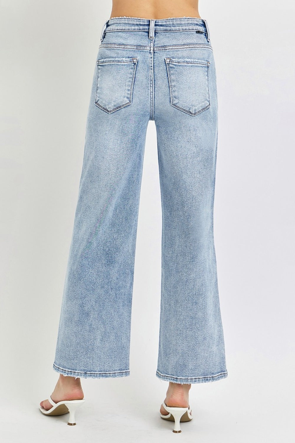 Full Size Tummy Control High Rise Crop Wide Leg Jeans - The Daily Makeover