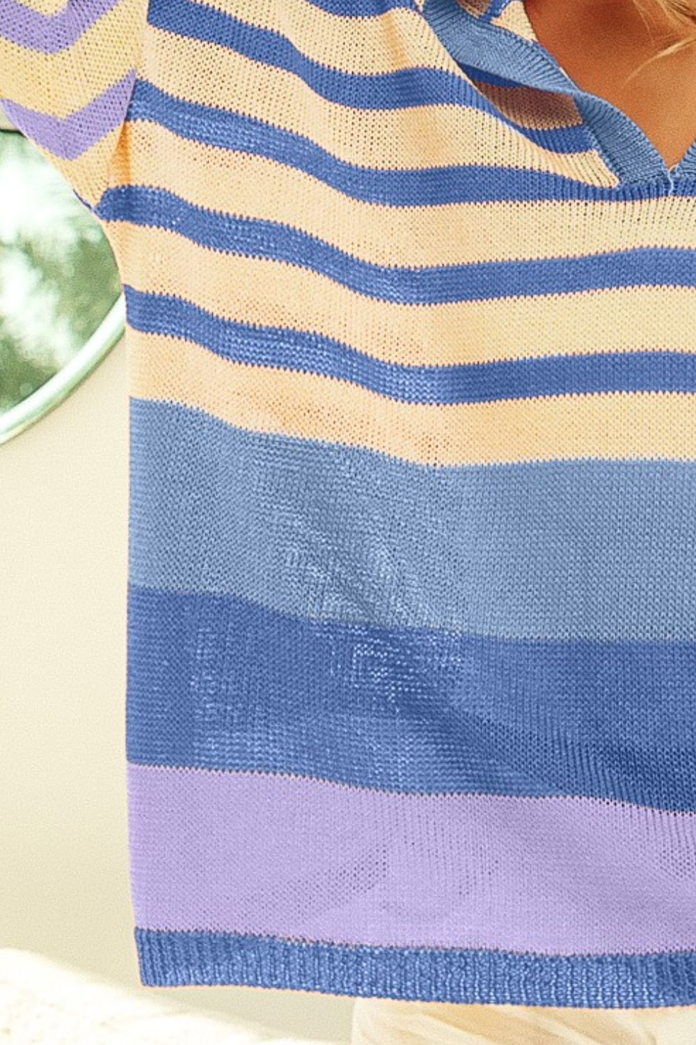 BiBi Striped Color Block Hooded Knit Top - The Daily Makeover