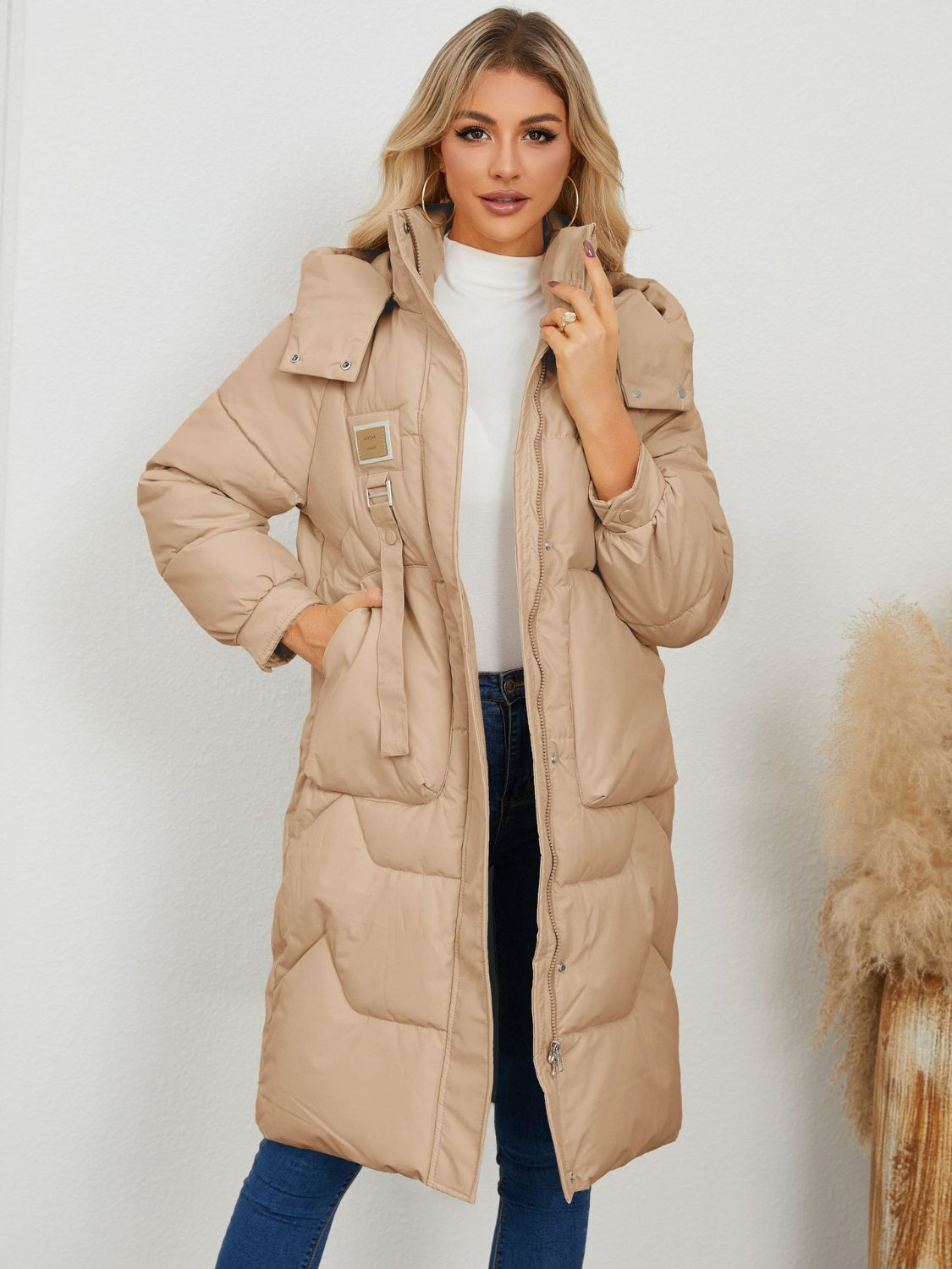Long Sleeve Longline Hooded Winter Coat - The Daily Makeover