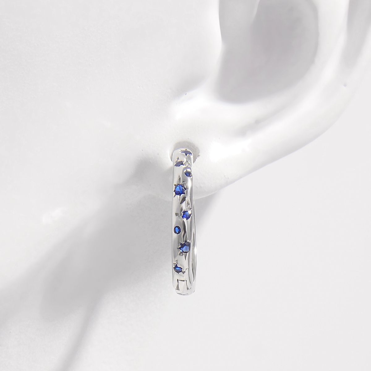 925 Sterling Silver Inlaid Zircon Huggie Earrings - The Daily Makeover