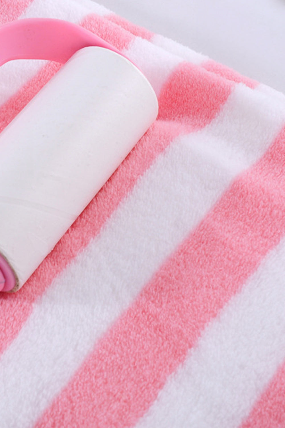 Pink Striped Plush Bath Towel Set - The Daily Makeover