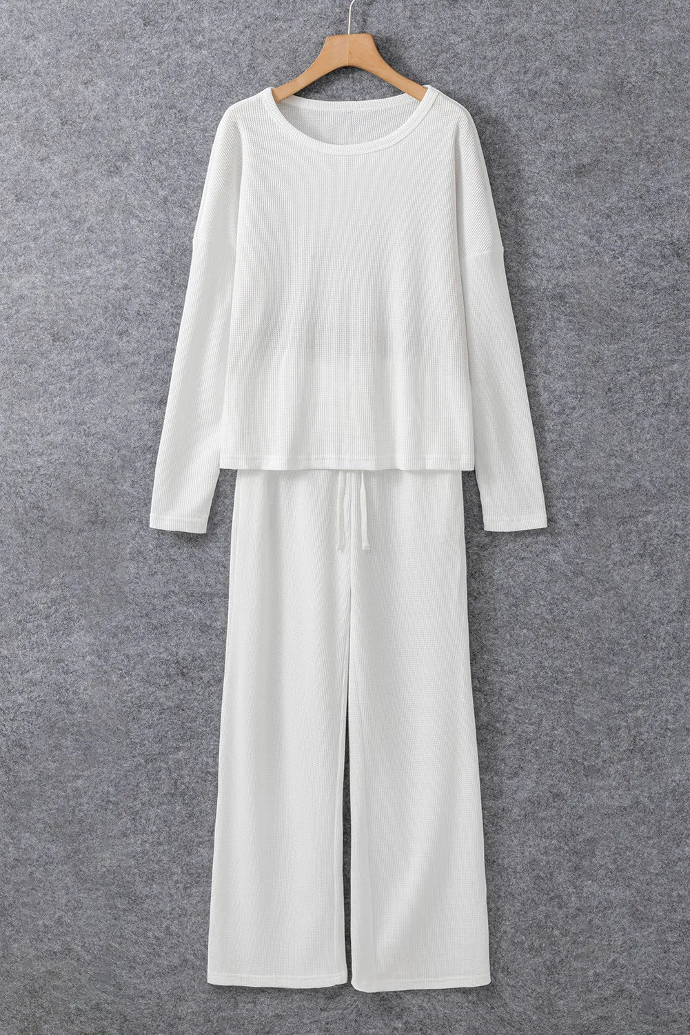 Round Neck Long Sleeve Top and Drawstring Pants Lounge Set - The Daily Makeover