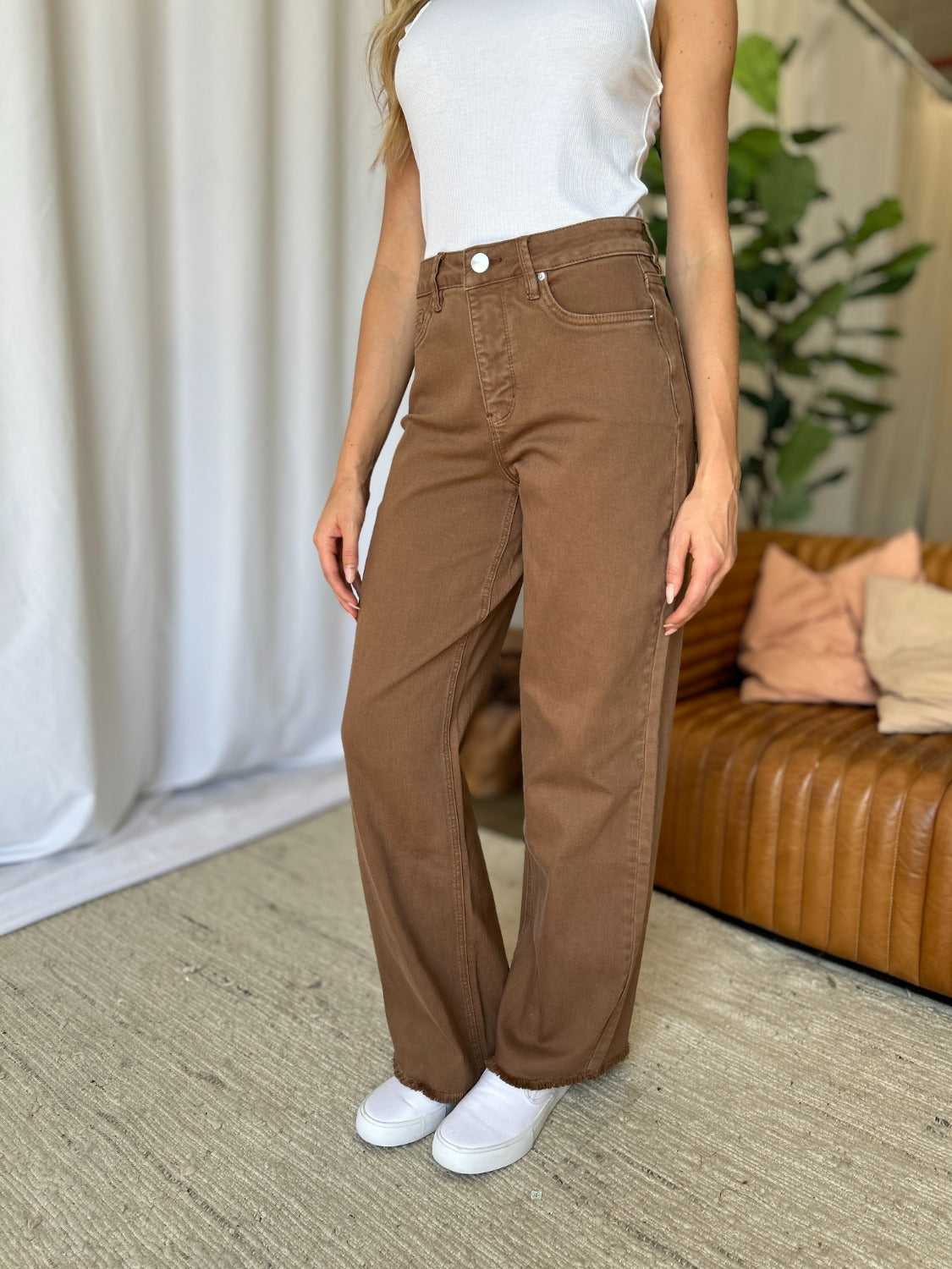 RFM Full Size High Rise Garment Dye Wide Leg Jeans - The Daily Makeover