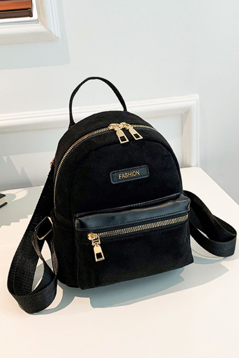 Suede Adjustable Strap Backpack Bag - The Daily Makeover