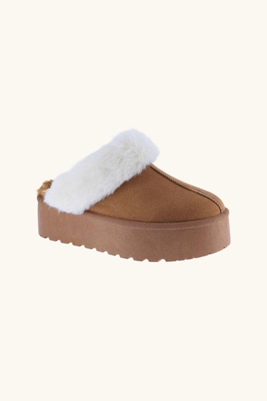 Weeboo Thick Bottom Fur Trim Snow Slippers - The Daily Makeover