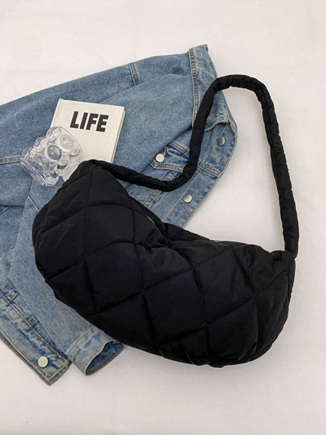 Quilted Polyester Crossbody Bag - The Daily Makeover