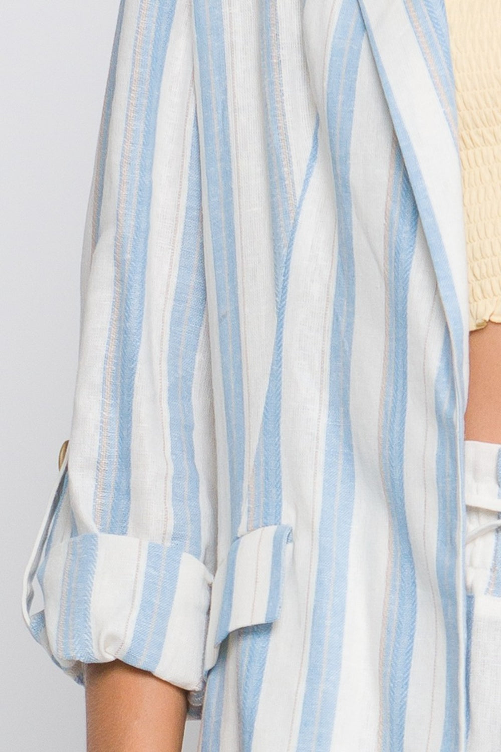 Love Tree Linen Woven Striped Blazer - The Daily Makeover