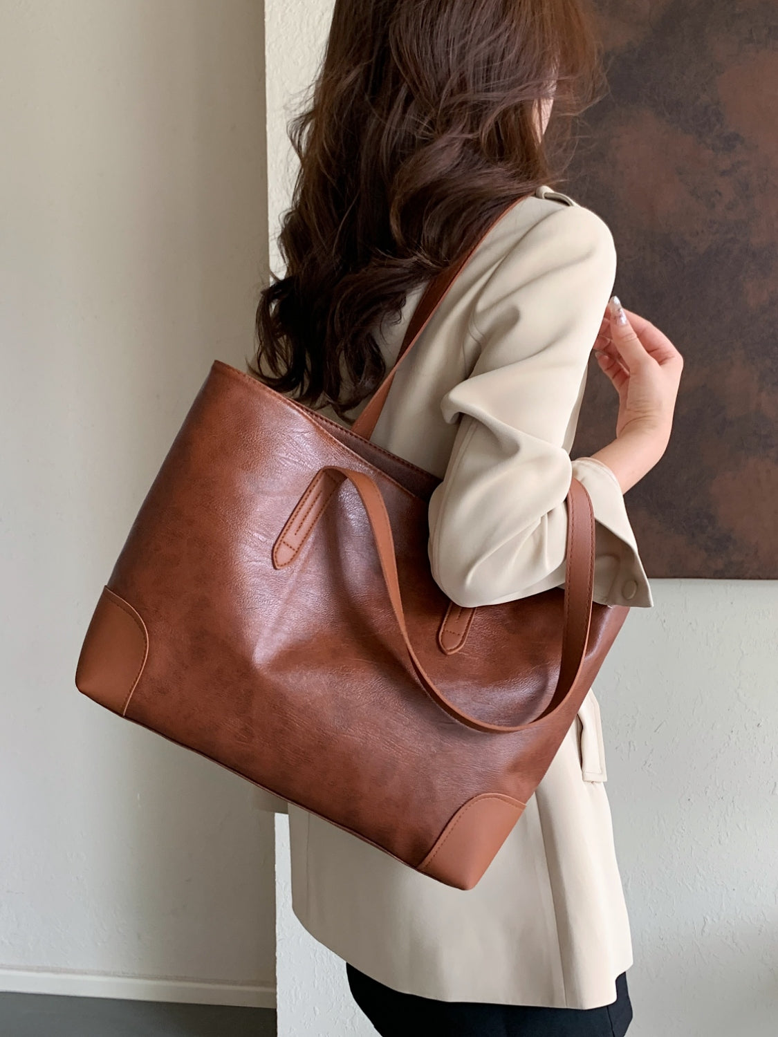 PU Leather Medium Tote Bag - The Daily Makeover