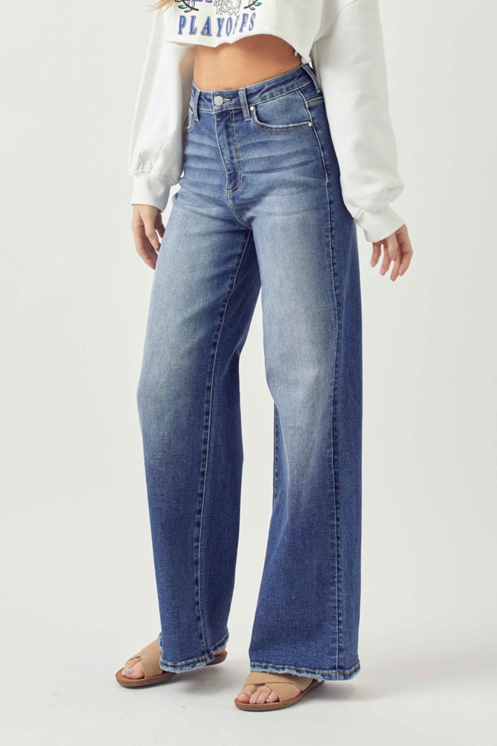 Full Size High Rise Wide Leg Jeans - The Daily Makeover
