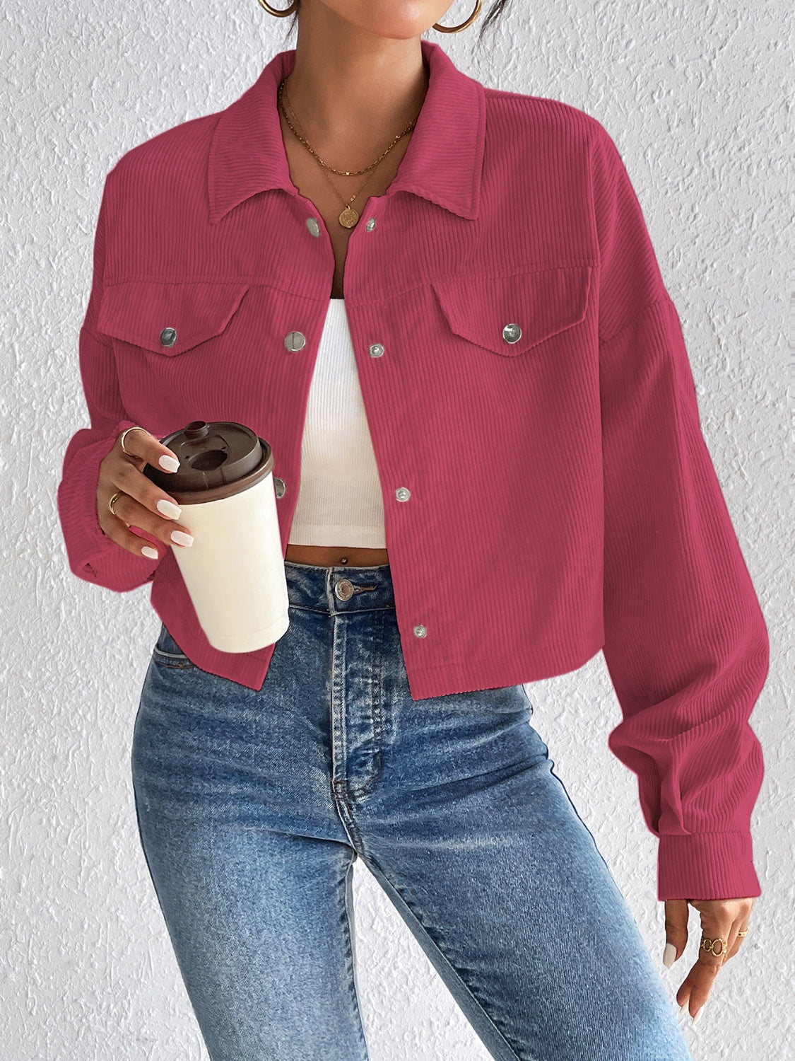 Honey Snap Down Long Sleeve Jacket - The Daily Makeover